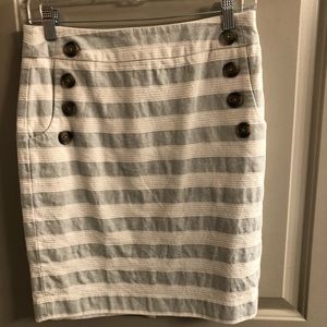 Strip pencil skirt